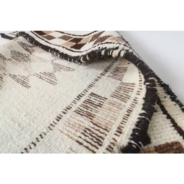 Vintage Turkish Oushak Handmade Wool Cotton White Runner Rug 90x338