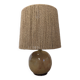 Lampe boule vintage en grès émaillé et corde de jute