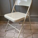 Duo de chaises pliantes en acier années 1980