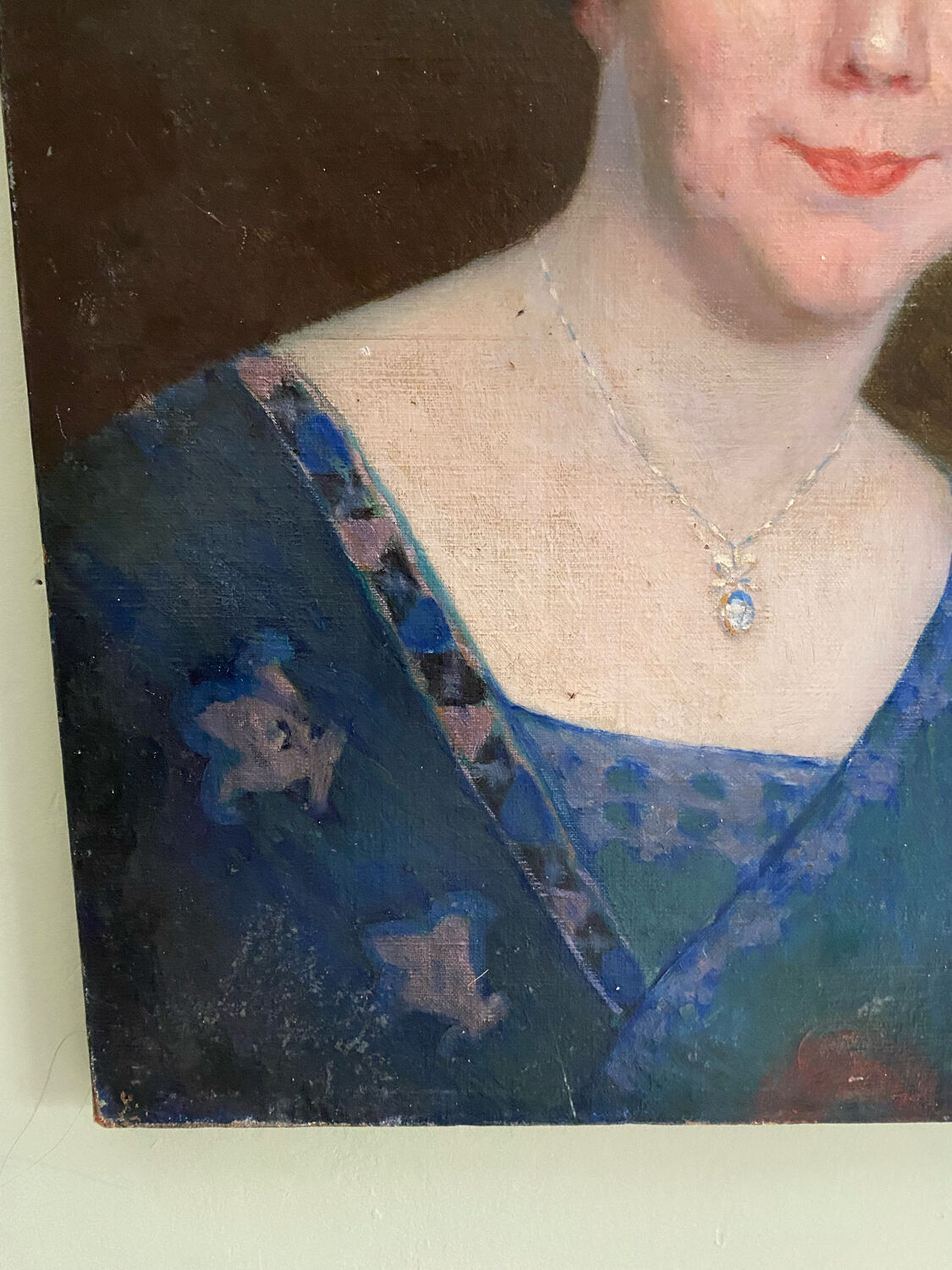 Oil on canvas XIX woman