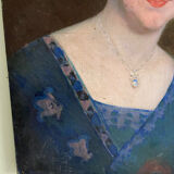 Oil on canvas XIX woman