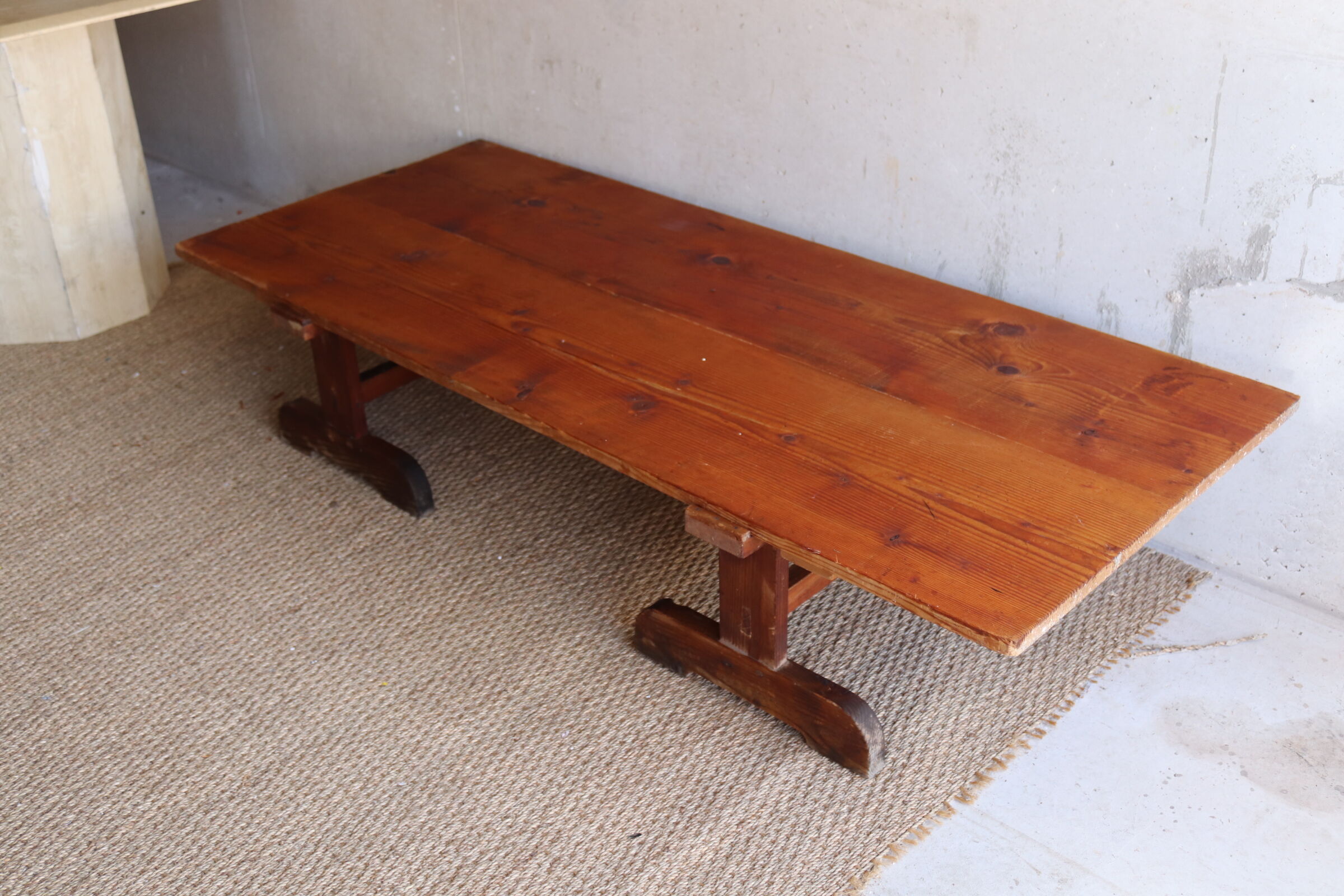 Coffee table on convent trestles