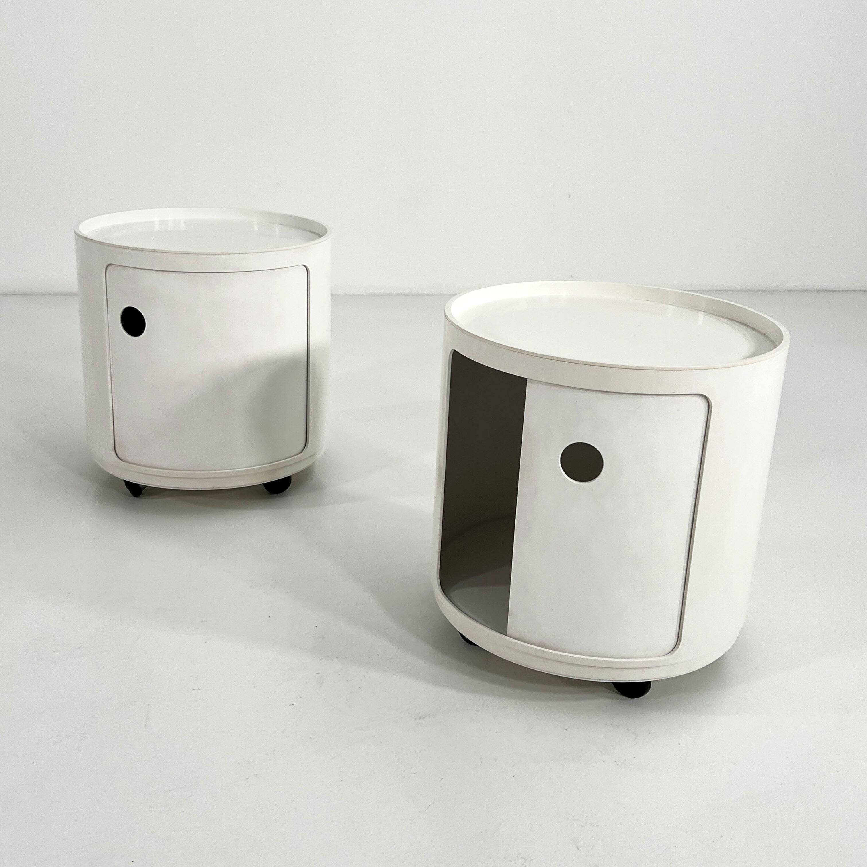 Paire de tables de nuit, Componibili par Anna Castelli pour Kartell, 1970