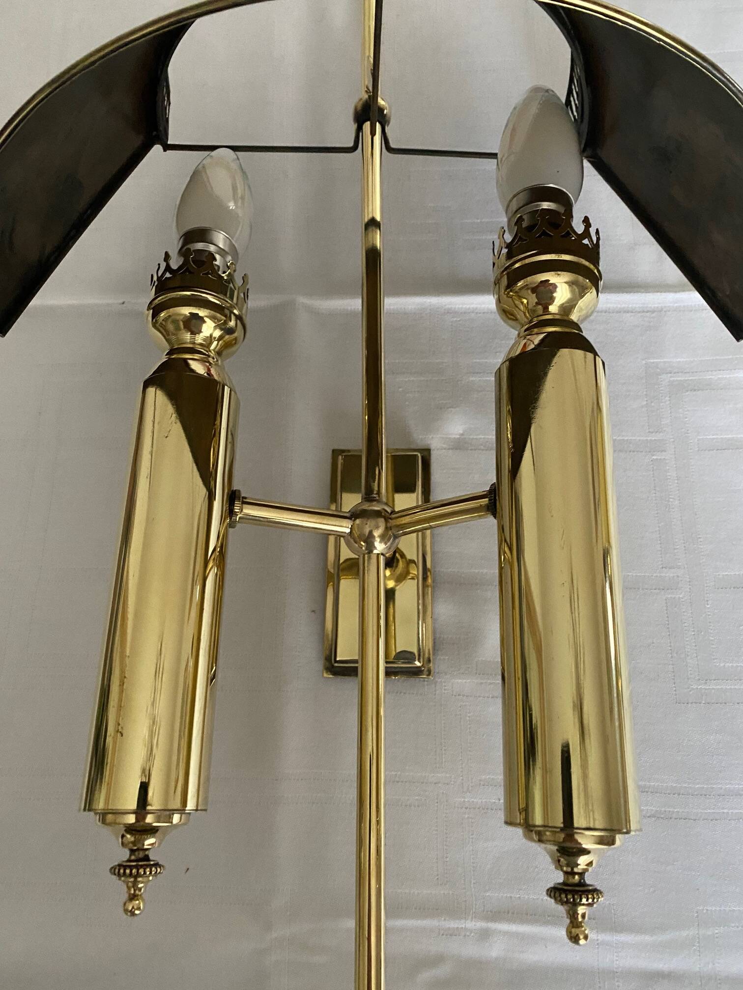 Pair of brass wall lights, 1950.