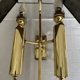 Pair of brass wall lights, 1950.