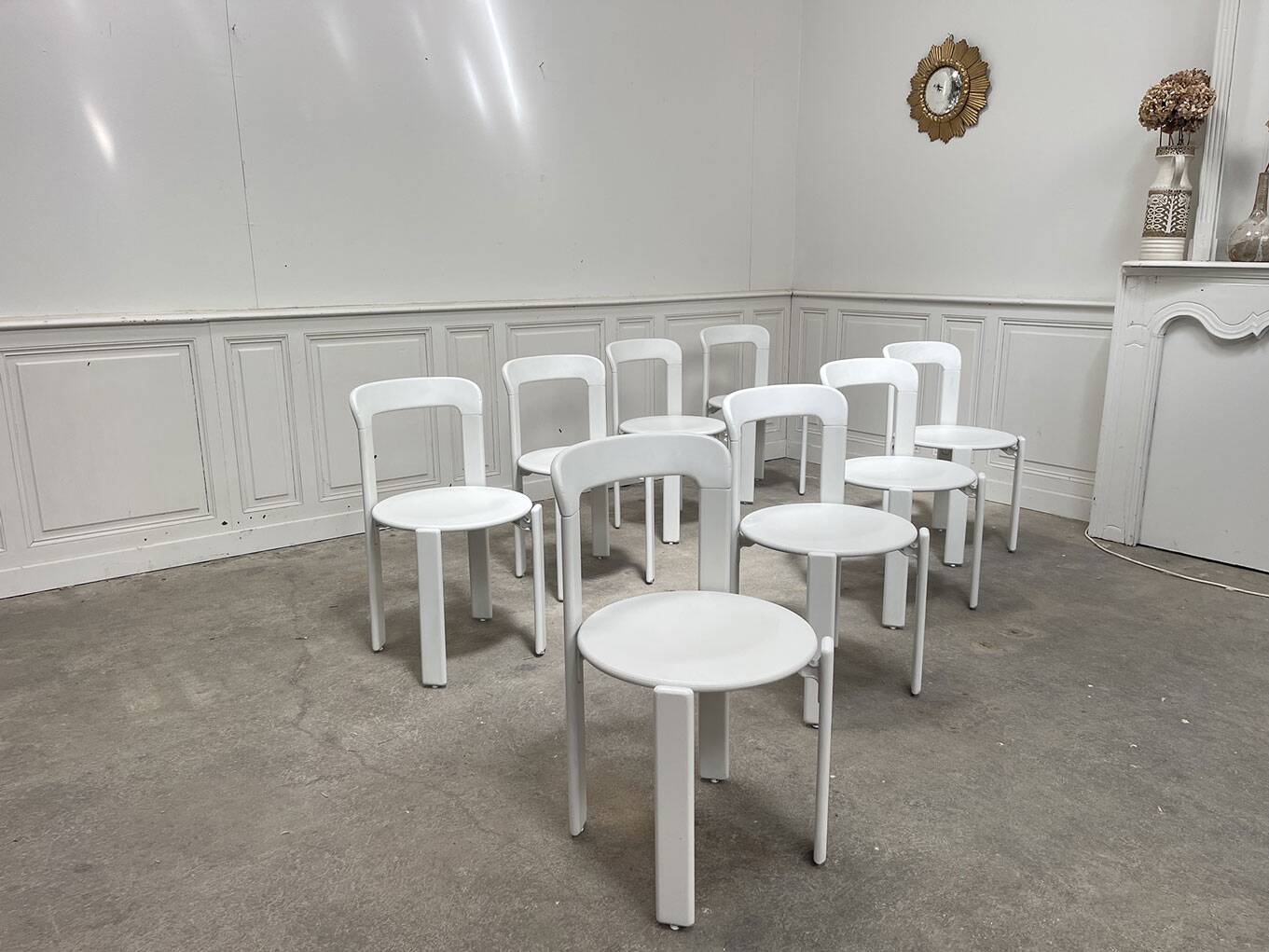 Set of off-white vintage chairs