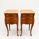Pair French Rosewood Nightstands, Louis XV Marquetry Bedside Tables