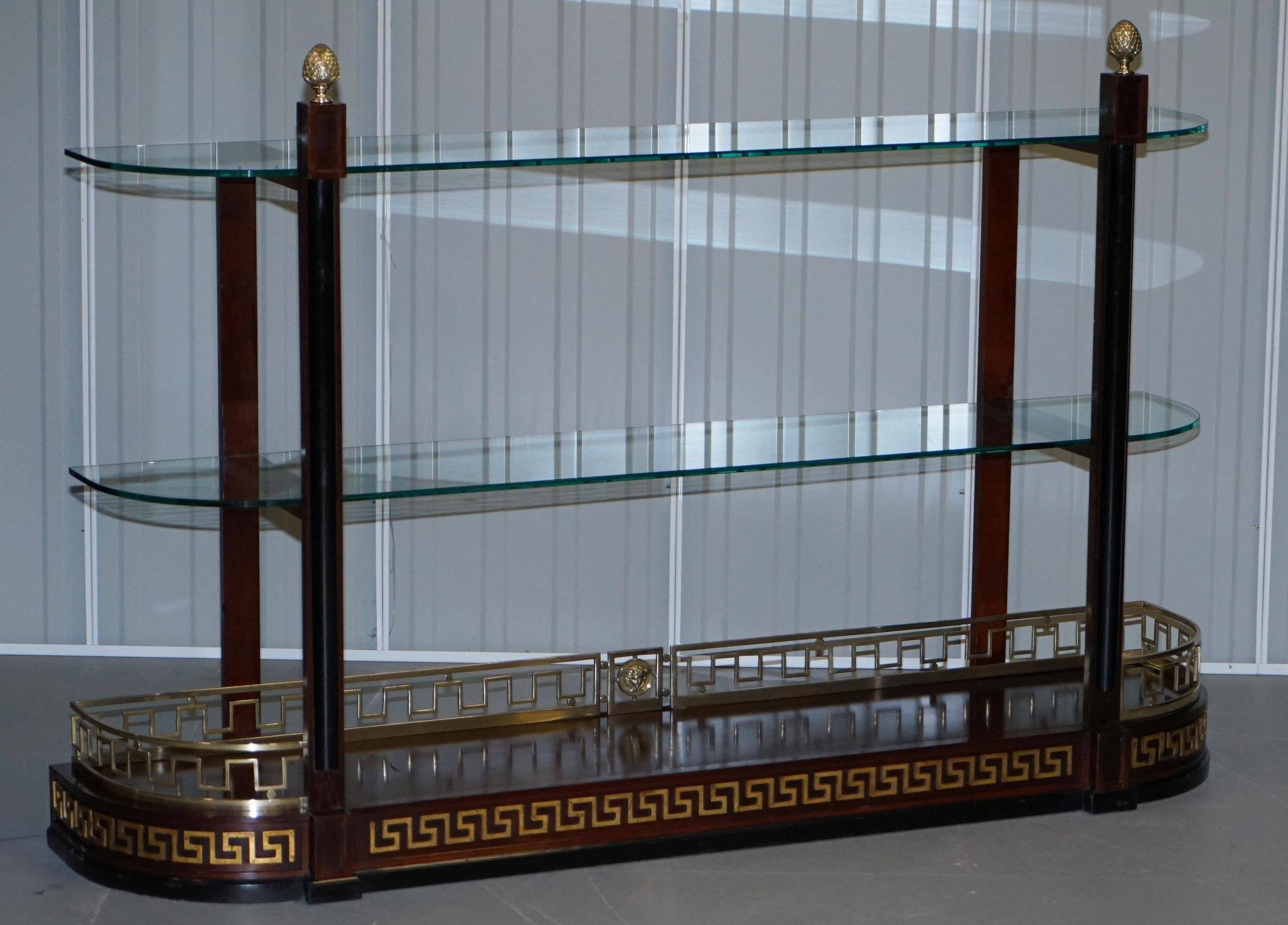 Versace console library in mahogany and brass