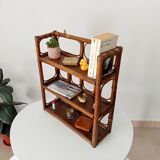 Vintage bamboo and rattan wall shelf