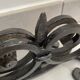 Brutalist double candle holder wrought iron