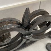 Brutalist double candle holder wrought iron