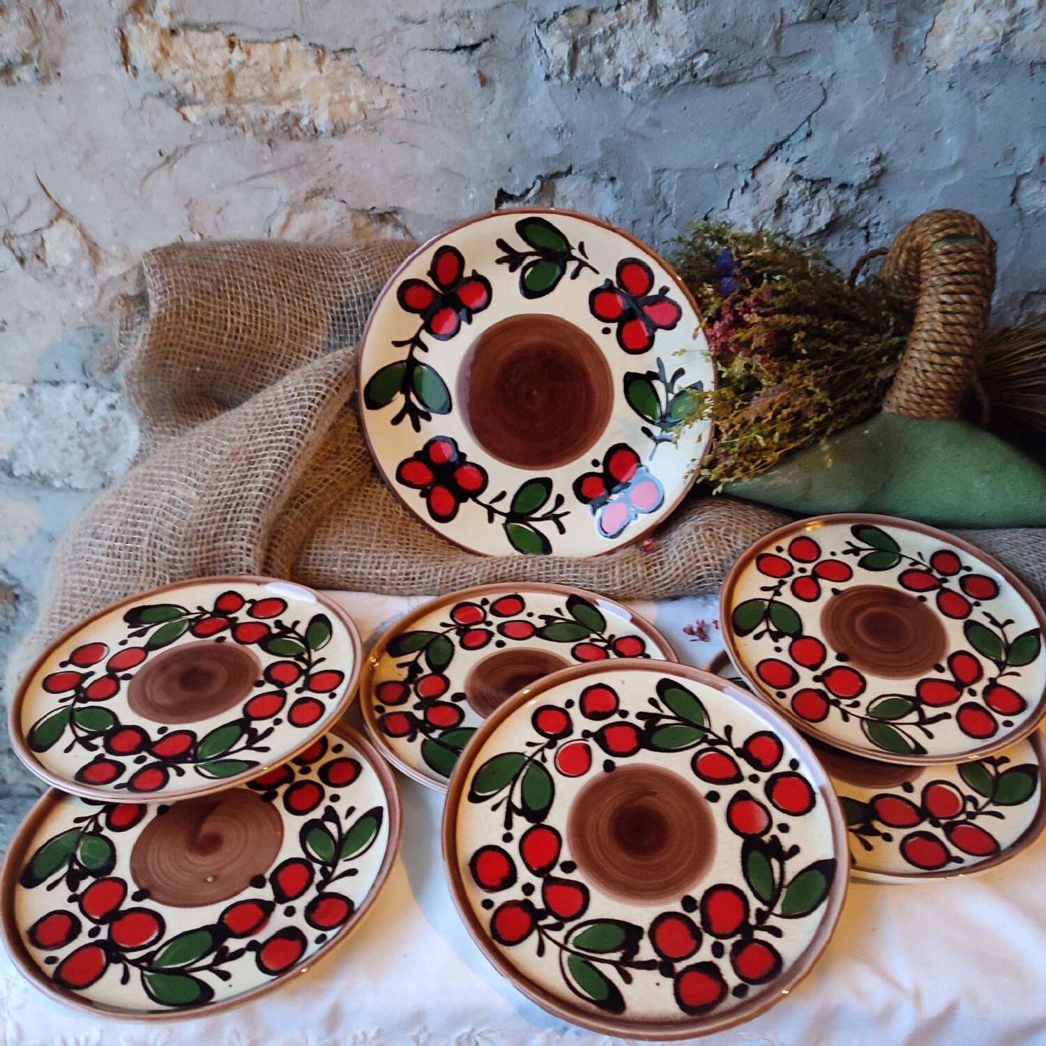 Set of 6 dessert plates + dish "Dunja" – Zell am Harmersbach – Année