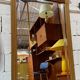 Bevelled oak Art Deco mirror 133x80