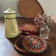 5 braided straw coasters bohemian style