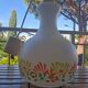 Ravishing vintage 70's pendant – opal glass & pop flowers – et