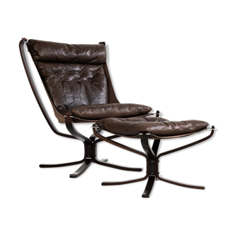 Falcon chair and ottoman by Sigurd Ressell for Vatne Möbler 1970s