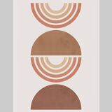 2 geometric art prints with circles and lines