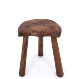 Pair of wooden tripod stools, mountain work, 1950s