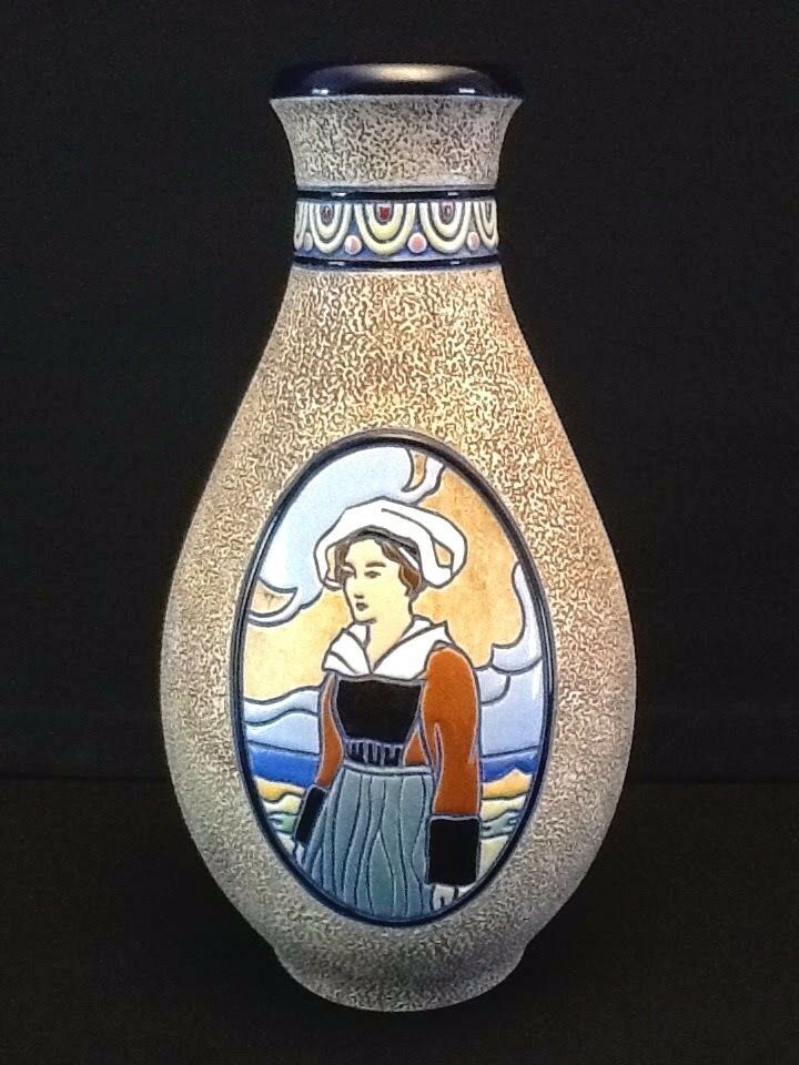 Art Déco céramiste (LE) Emile Laget Grand  Vase céramique Impérial Amphora  Forme balustre  ...