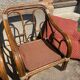 Vintage rattan lounge set 1 bench and 2 armchairs