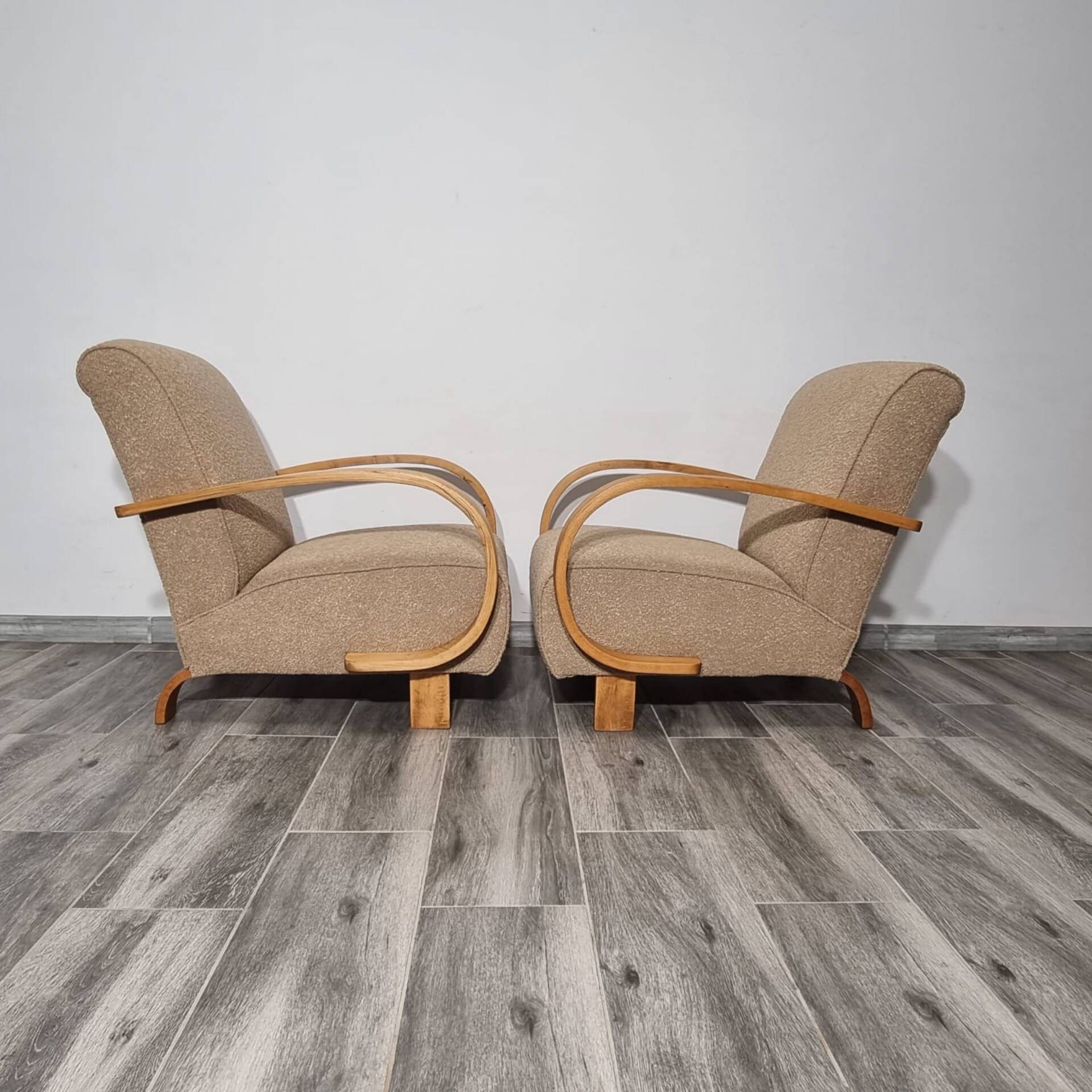 Art Deco Lounge Chairs from Jindřich Halabala, 1950s, Set of 2