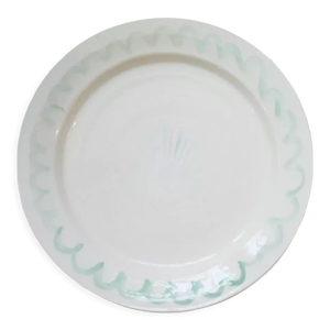 Assiette coquillage artisanale - vert