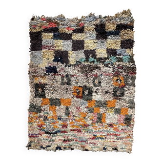 Colorful Boucherouite Berber rug - 129 x 160 cm