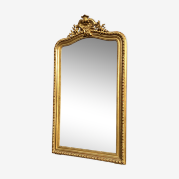 Miroir 150 x 85 CM ancien dorure feuille d or Napoléon III