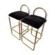 Tabouret haut angui / velours - aytm - lot de 2
