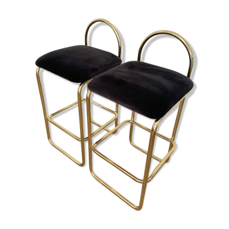 Angui / velvet top stool - aytm - lot of 2