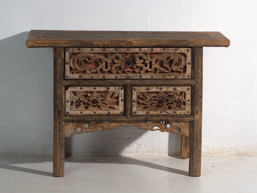 Antique Chinese console with openwork decoration – China, circa 1900