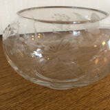 Glass cup chiseled decoration butterflies and flowers