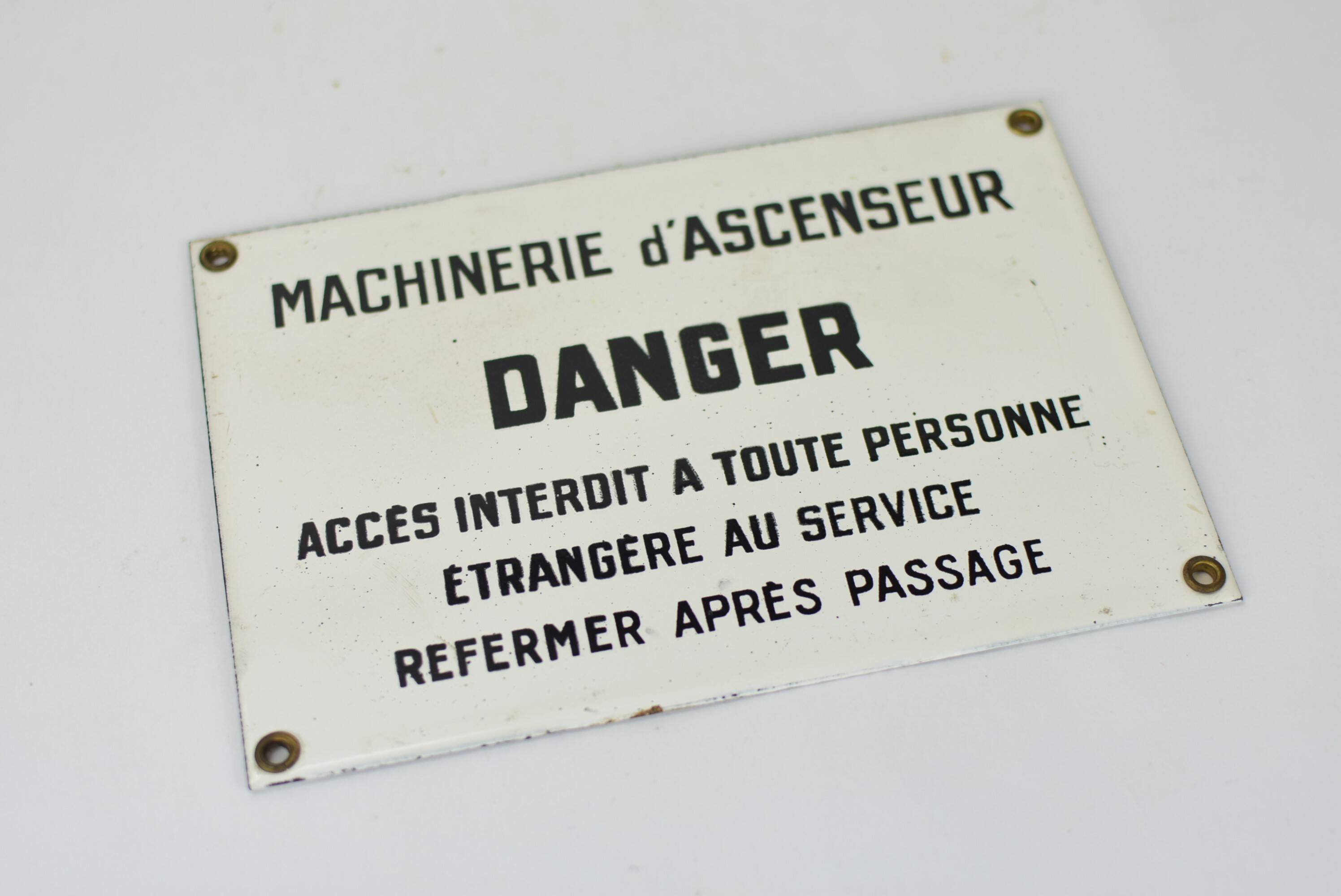 Danger enamel sign