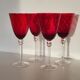 4 large red blown glass stemmed glasses 320 ml