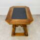 Swiss wood and slate money changer table
