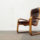 Vintage Swedish armchair model Lamello in beech by Yngve Ekström for Swedese, 1970s.