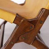 1 of 2 Børge Mogensen Folding Chair – 1950s Teak & Leather – Danish