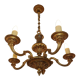 French Vintage Heavy Bronze/Brass 5 Light Empire Style Chandelier 3990