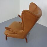 Teak and leather armchair by Svend Skipper for Skippers Møbler, Denmark, 1960s