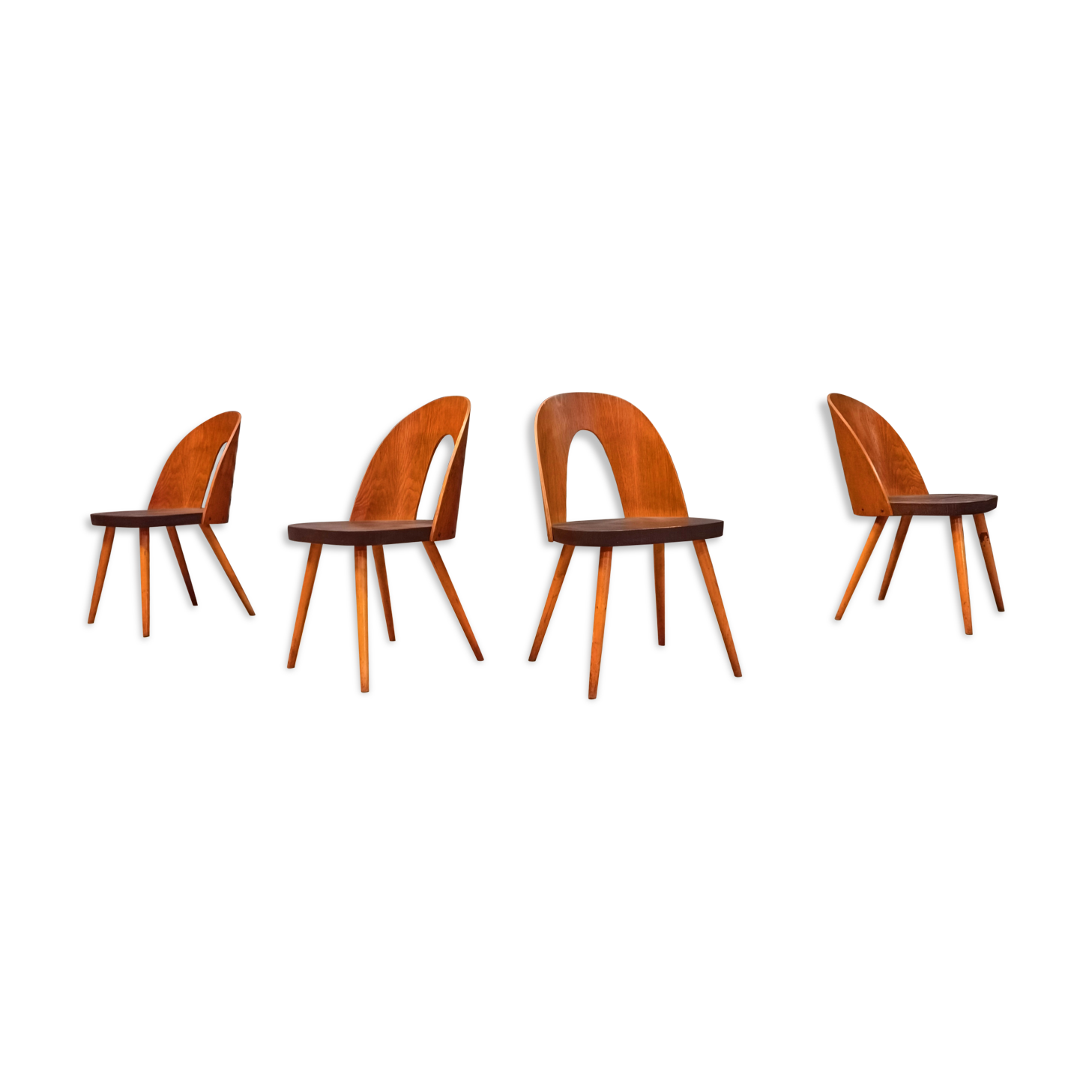 Set of 4 Antonin Suman chairs for Tatra Nabytok 1960