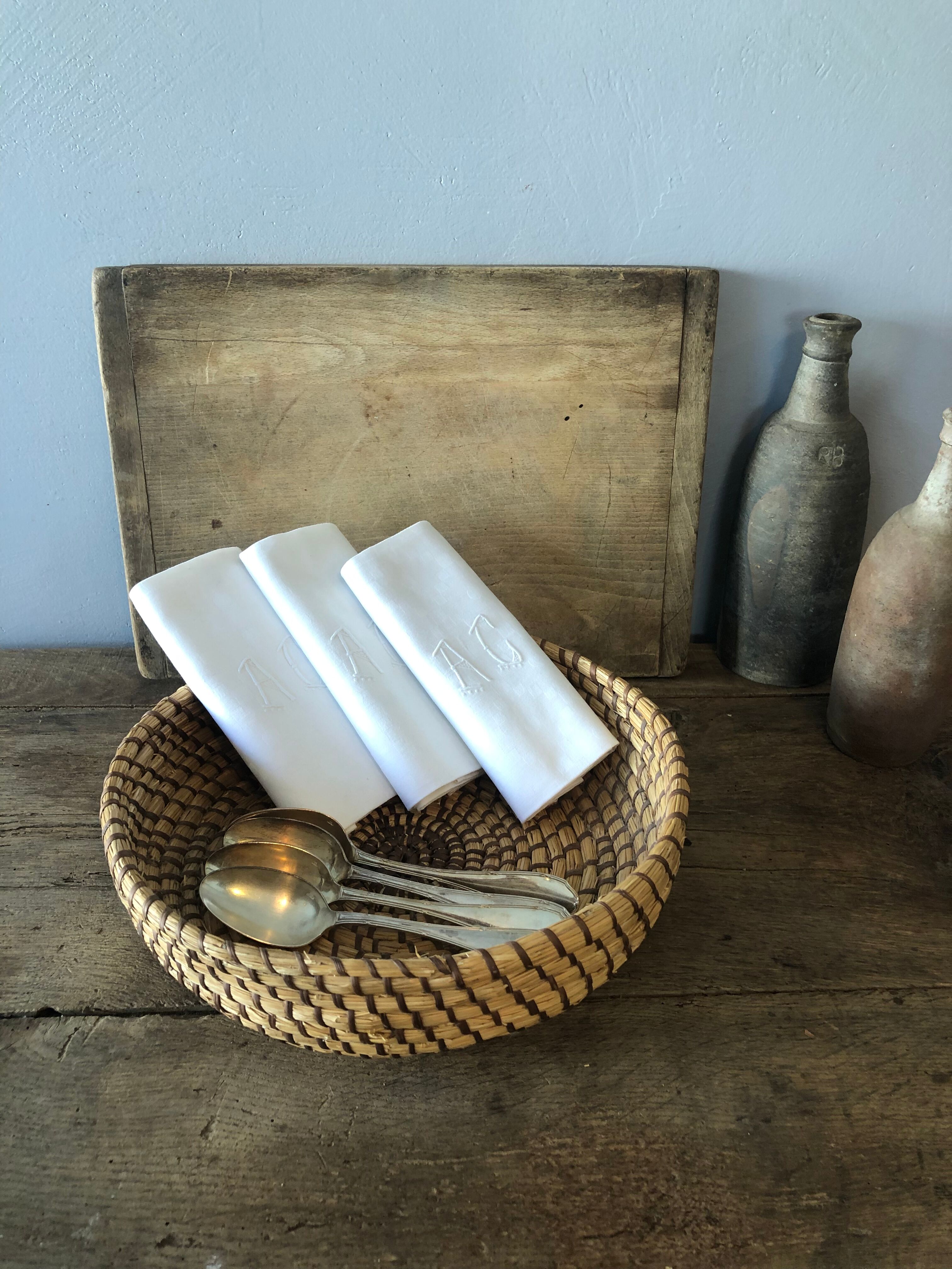 Straw and wicker basket