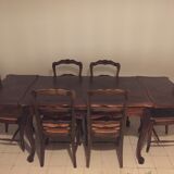 Table et chaises en bois massif
