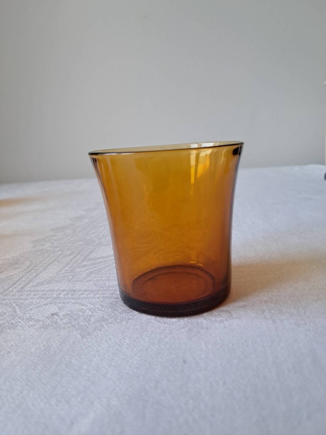 6 Vintage Amber Water Glasses. DURALEX