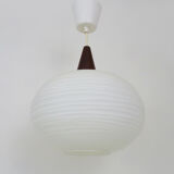 Scandinavian suspension teak and opaline, 1960 Denmark