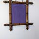 Antique turned bamboo mirror with pitted glass 45x39 cm
