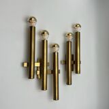 Paire d'appliques en laiton par Gaetano Sciolari pour Maison Boulanger, années 70