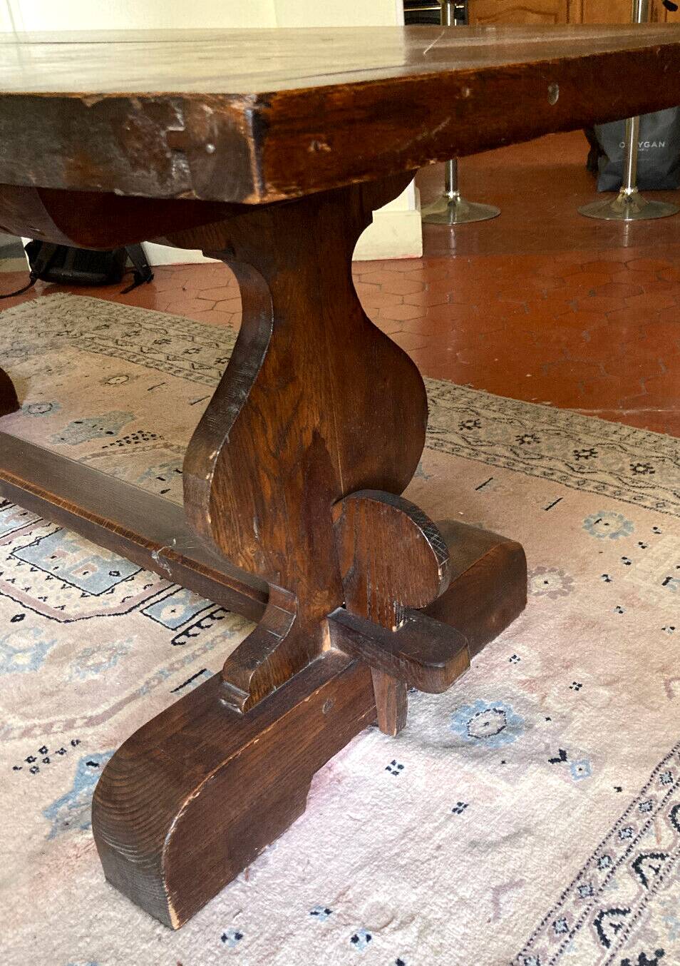 Grande table de moastère en chêne