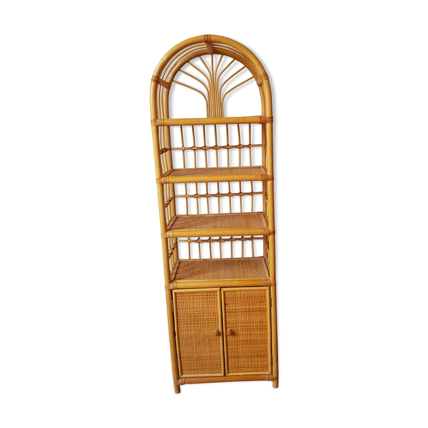 Vintage rattan bookcase