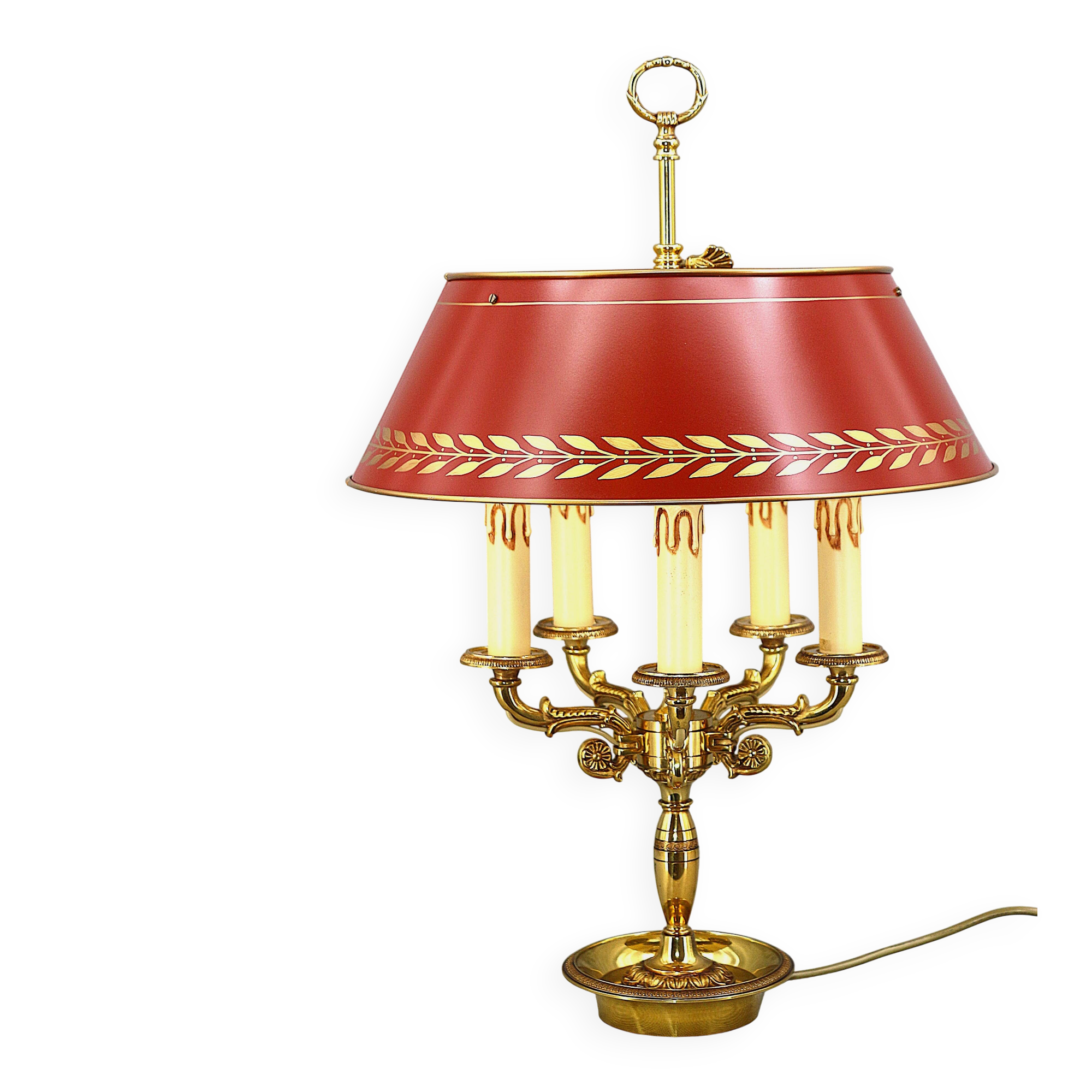 Bronze Bouillotte Lamp in Solid Empire Style Five Lights * Lucien Ga