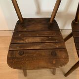 Set of 6 brutalist wooden chairs